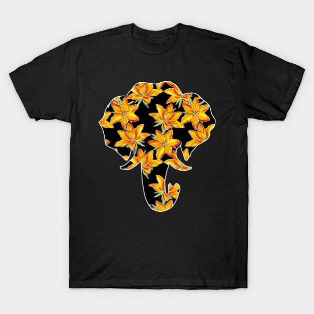 Elephant Lily Flower Pattern T-Shirt by IvyLilyArt